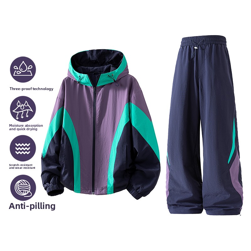 Streetwear Brand Jacket - New two-piece men's spring-autumn jacket set.