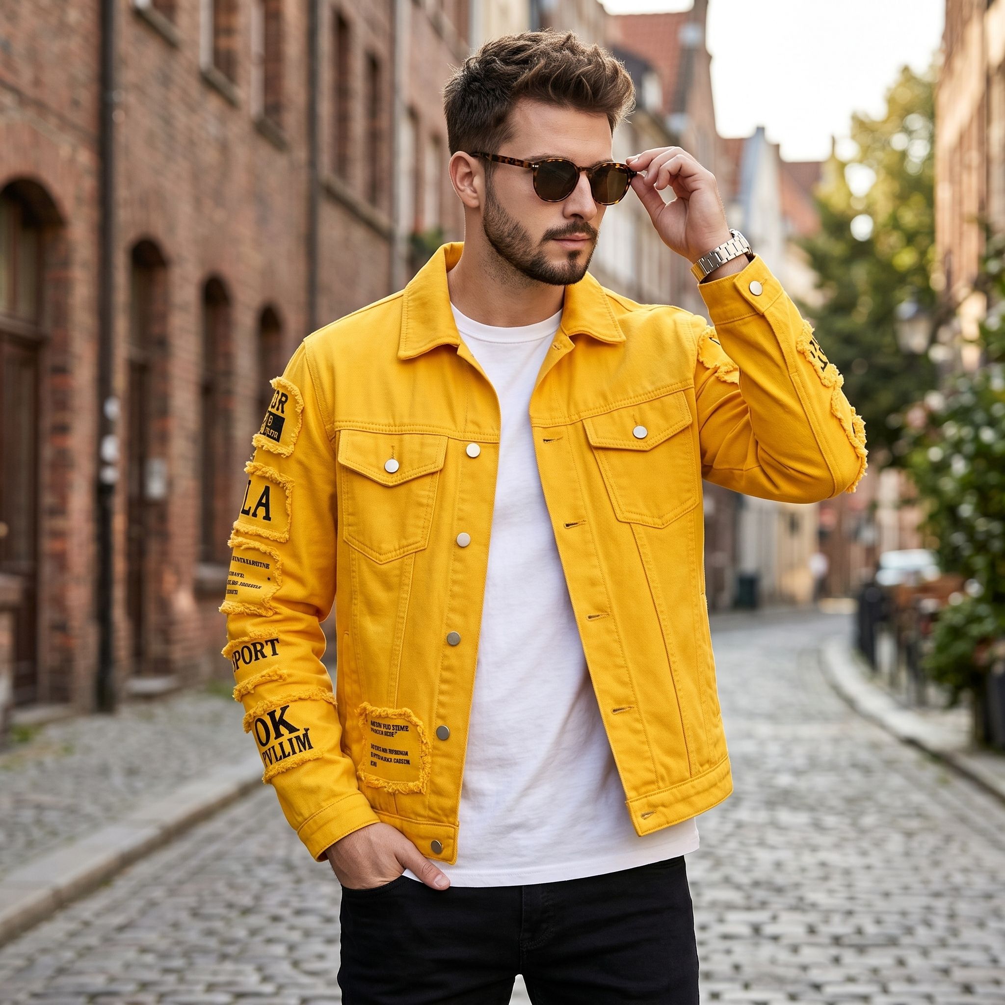 Streetwear Brand Jacket - European and American Men's Denim Jacket,