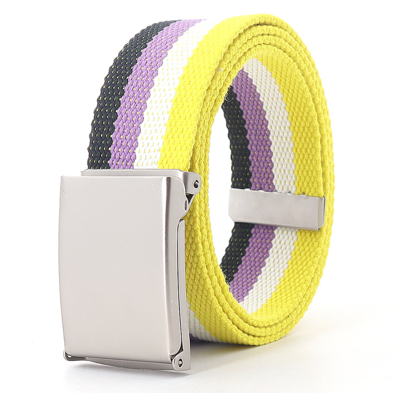 120cm Colorful Stripes Canvas  - đánh giá và giá Off White Belt