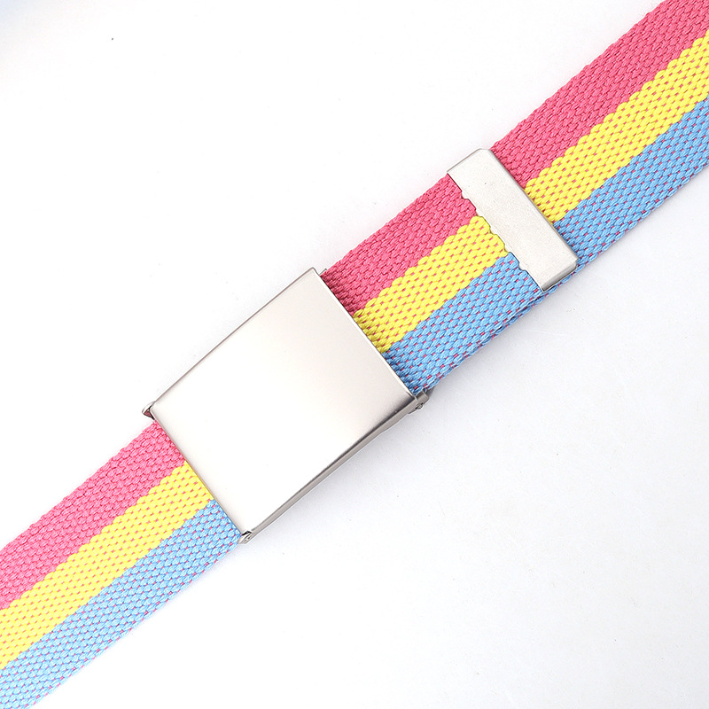 120cm Colorful Stripes Canvas  - đánh giá và giá Off White Belt
