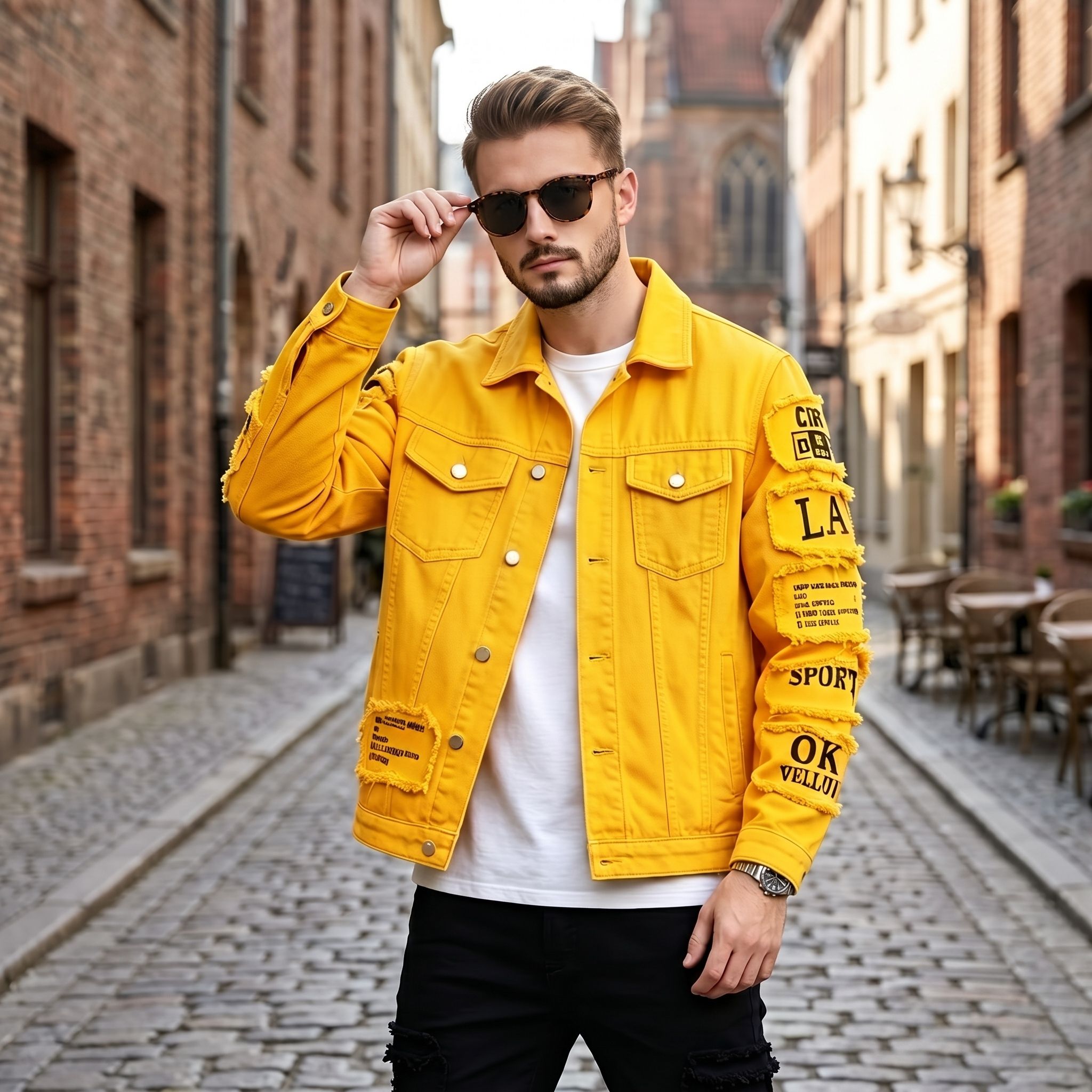 European and American Men's De - đánh giá và giá Streetwear Brand Jacket