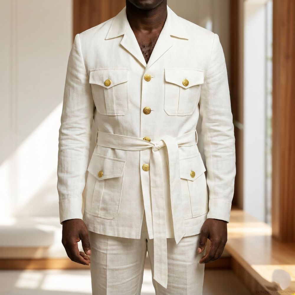Mens Off White Linen Safari Su - đánh giá và giá Off White Belt