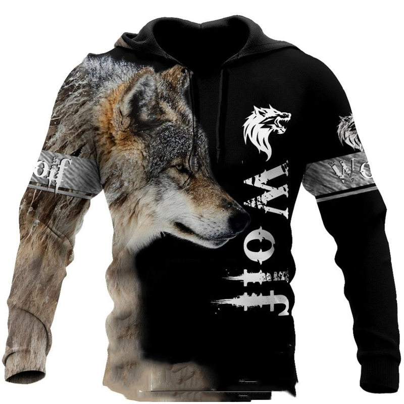 Wolf Printed Hoodies Men 3d Ho - đánh giá và giá Streetwear Brand Tracksuit